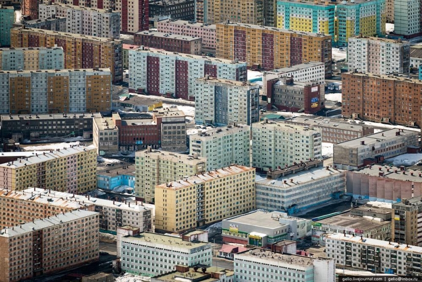 Norilsk and Dudinka from above