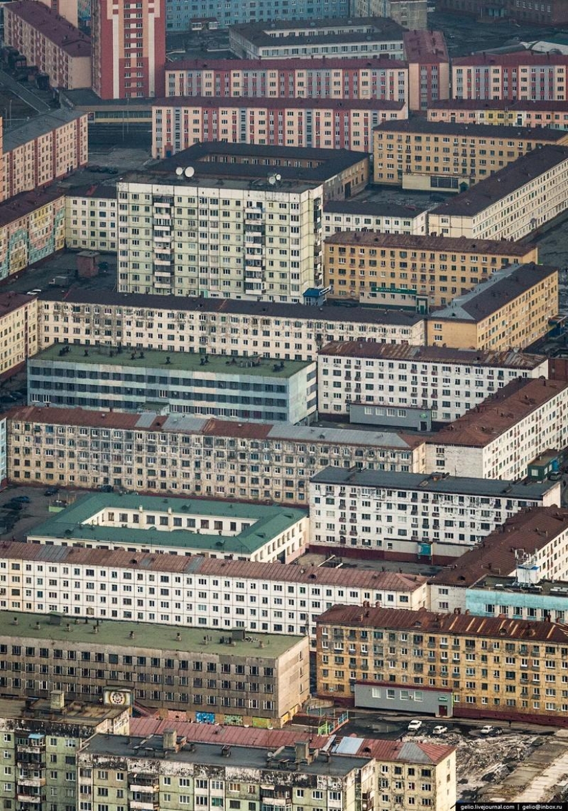 Norilsk and Dudinka from above