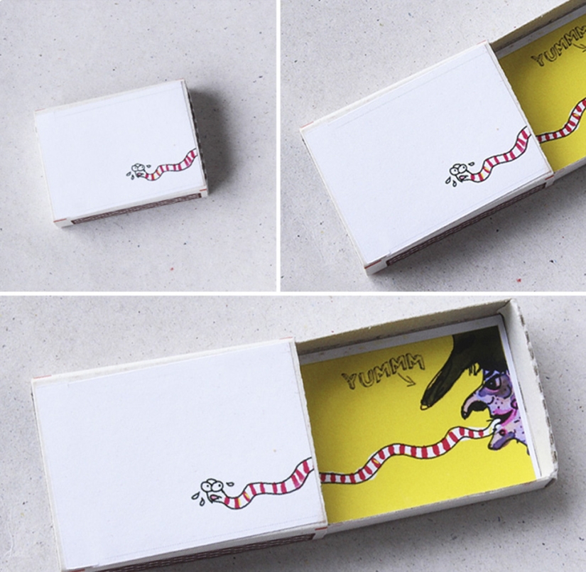 Open it and find out: matchboxes with a surprise