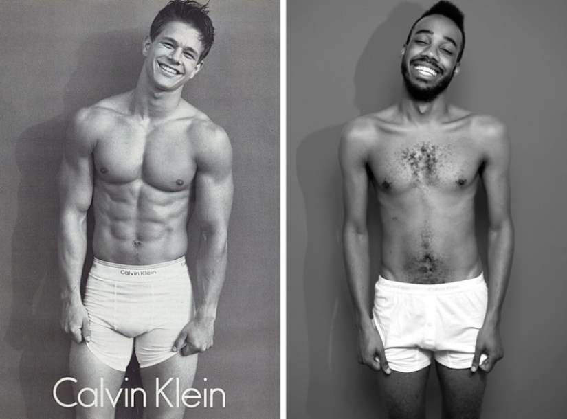 Ordinary men tried on Calvin Klein underwear