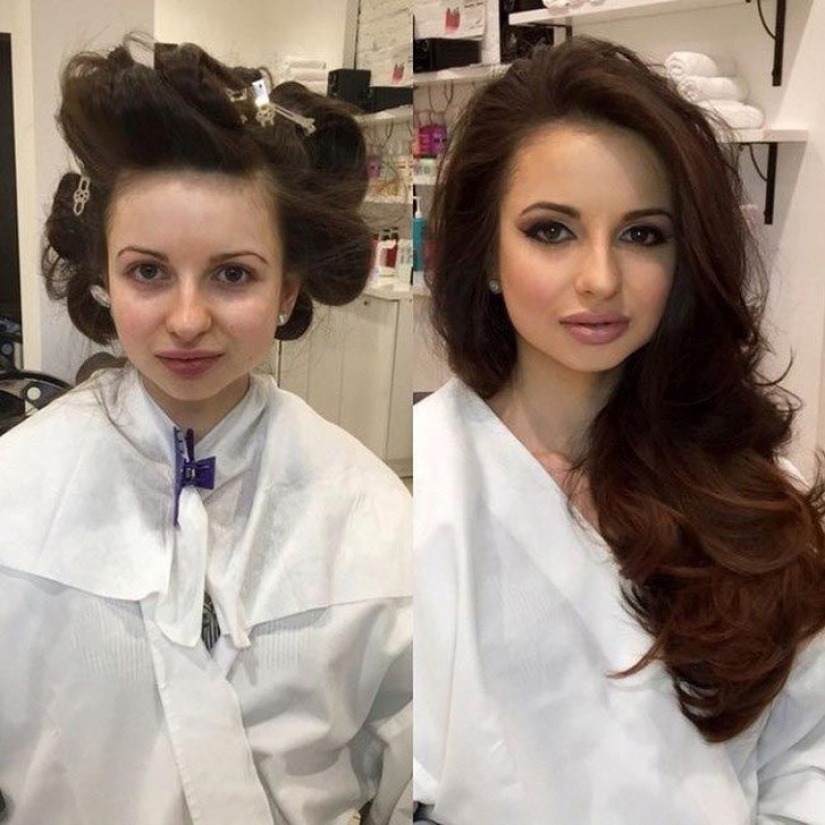 Otra cara: con la ayuda del maquillaje, un maquillador convierte hábilmente a las chicas comunes en verdaderas bellezas