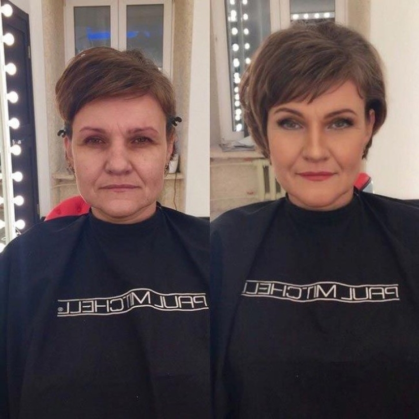 Otra cara: con la ayuda del maquillaje, un maquillador convierte hábilmente a las chicas comunes en verdaderas bellezas