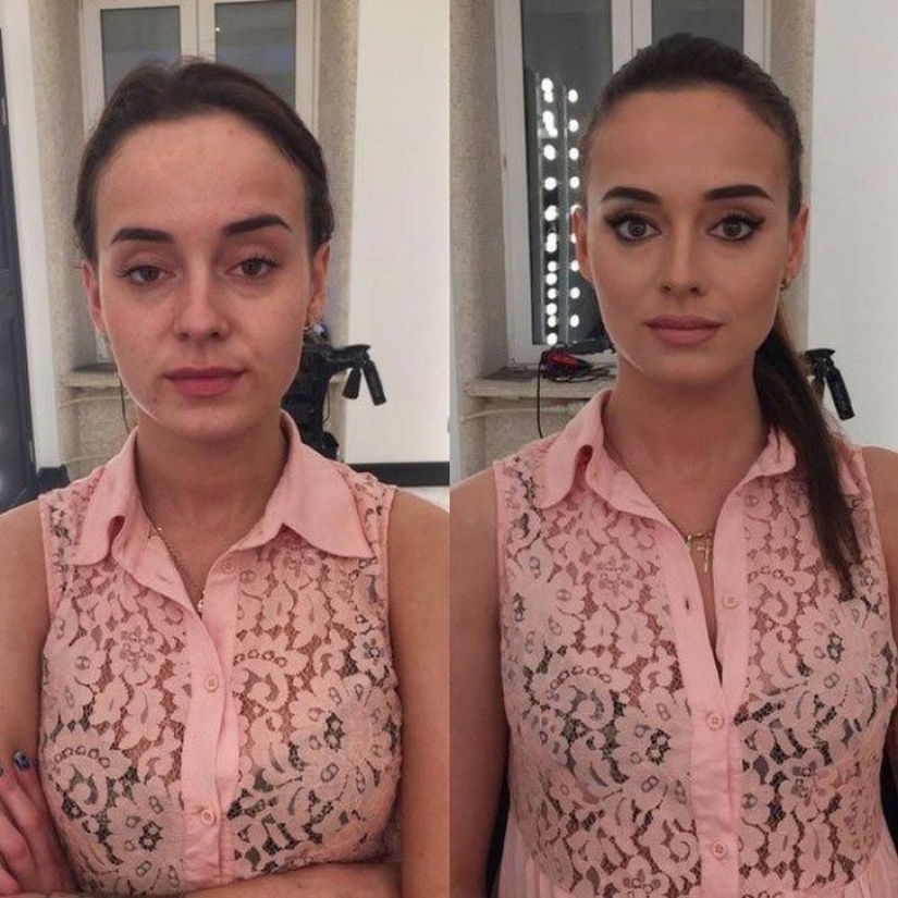 Otra cara: con la ayuda del maquillaje, un maquillador convierte hábilmente a las chicas comunes en verdaderas bellezas