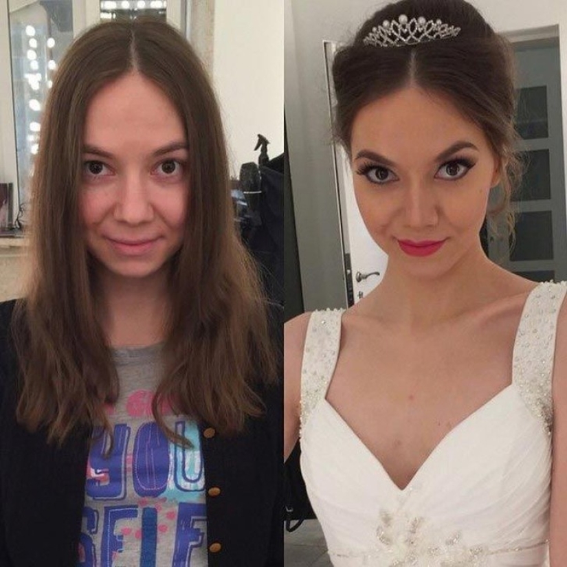 Otra cara: con la ayuda del maquillaje, un maquillador convierte hábilmente a las chicas comunes en verdaderas bellezas