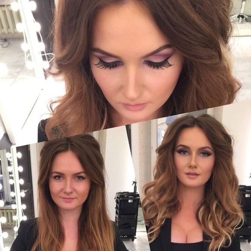 Otra cara: con la ayuda del maquillaje, un maquillador convierte hábilmente a las chicas comunes en verdaderas bellezas