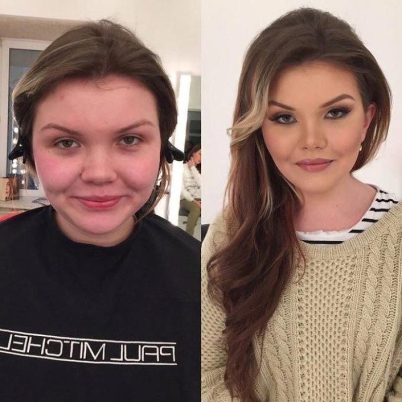 Otra cara: con la ayuda del maquillaje, un maquillador convierte hábilmente a las chicas comunes en verdaderas bellezas