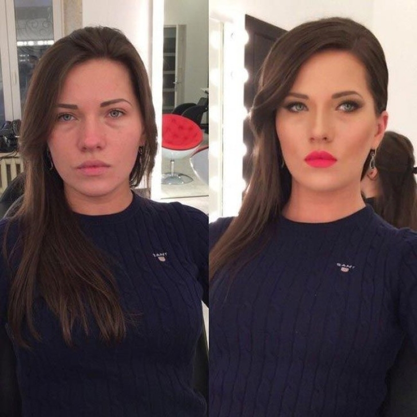 Otra cara: con la ayuda del maquillaje, un maquillador convierte hábilmente a las chicas comunes en verdaderas bellezas