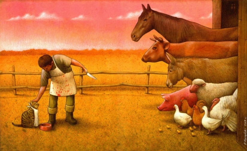 Parece que nuestro mundo se ha vuelto loco: 22 caricaturas cáusticas de Pavel Kuchinsky