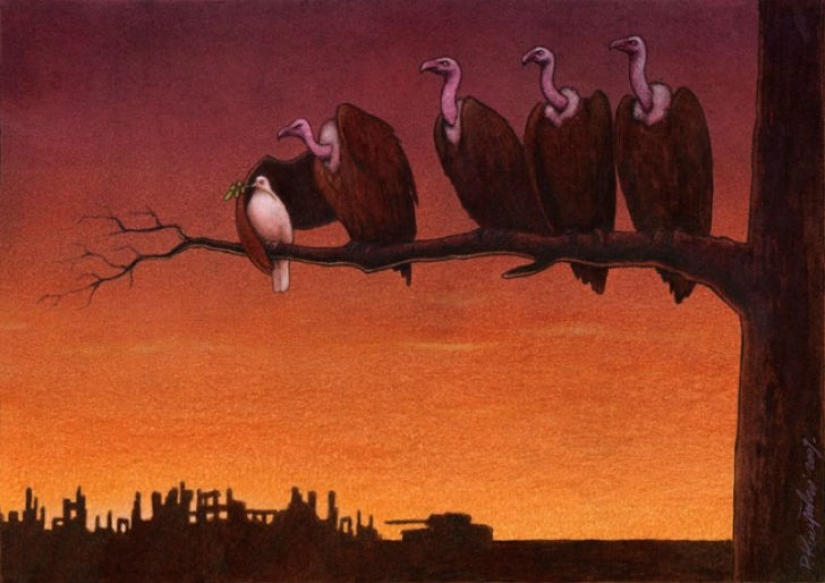 Parece que nuestro mundo se ha vuelto loco: 22 caricaturas cáusticas de Pavel Kuchinsky