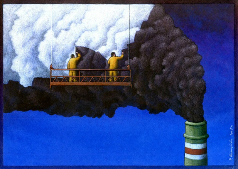Parece que nuestro mundo se ha vuelto loco: 22 caricaturas cáusticas de Pavel Kuchinsky