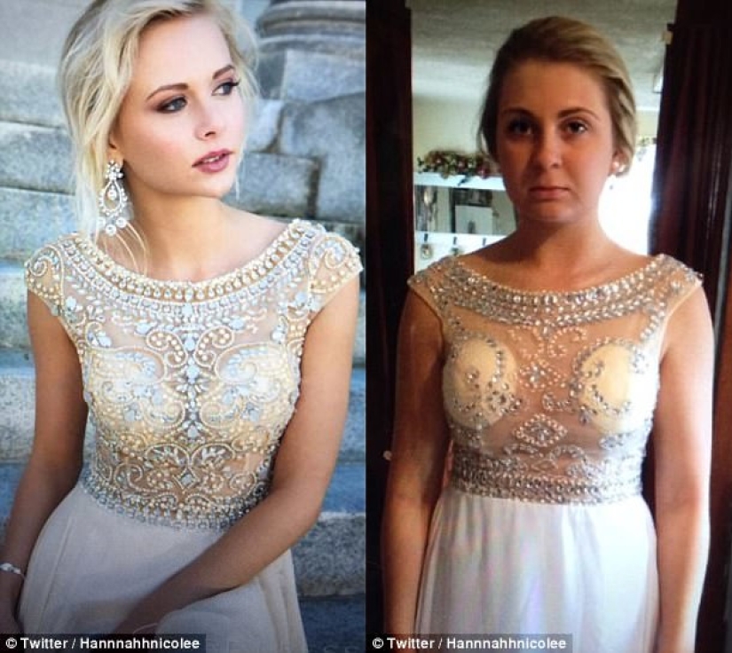 Pedir un vestido de fiesta en línea: expectativa y realidad