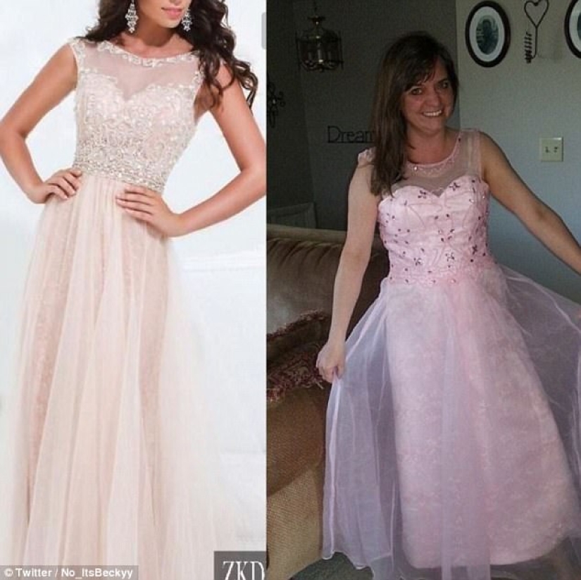 Pedir un vestido de fiesta en línea: expectativa y realidad