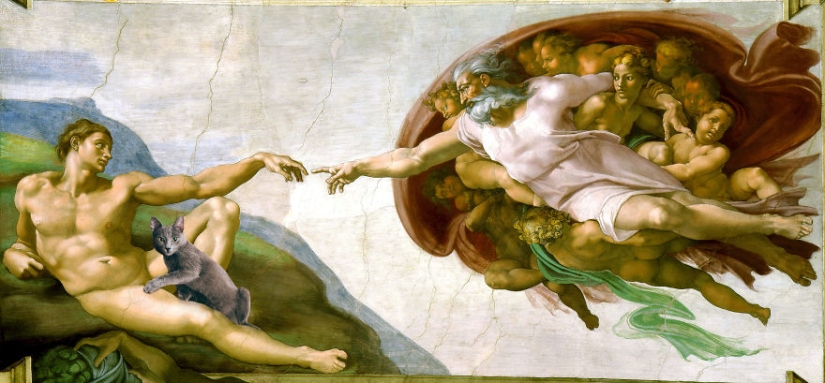 Photoshopping your cat into works of art is always appropriate!