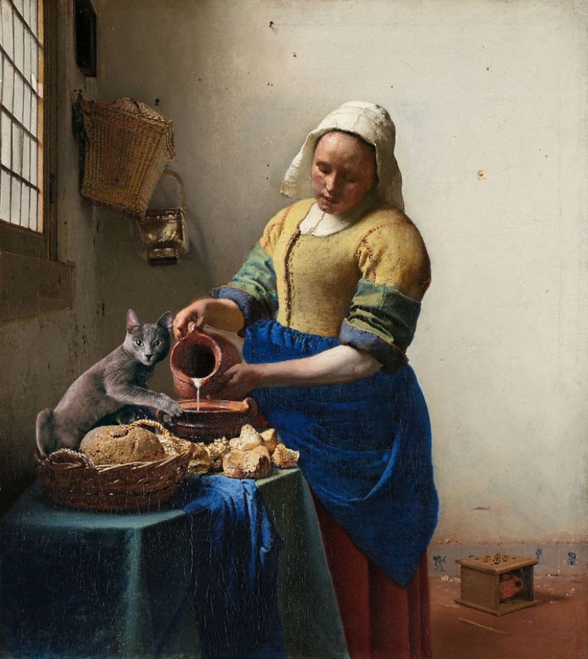 Photoshopping your cat into works of art is always appropriate!