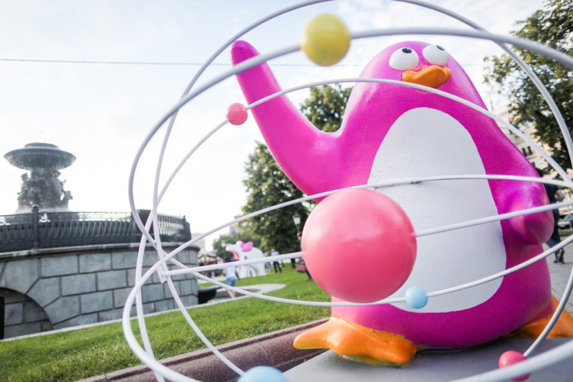 Pingüinos rosados y toneladas de helado en Moscú