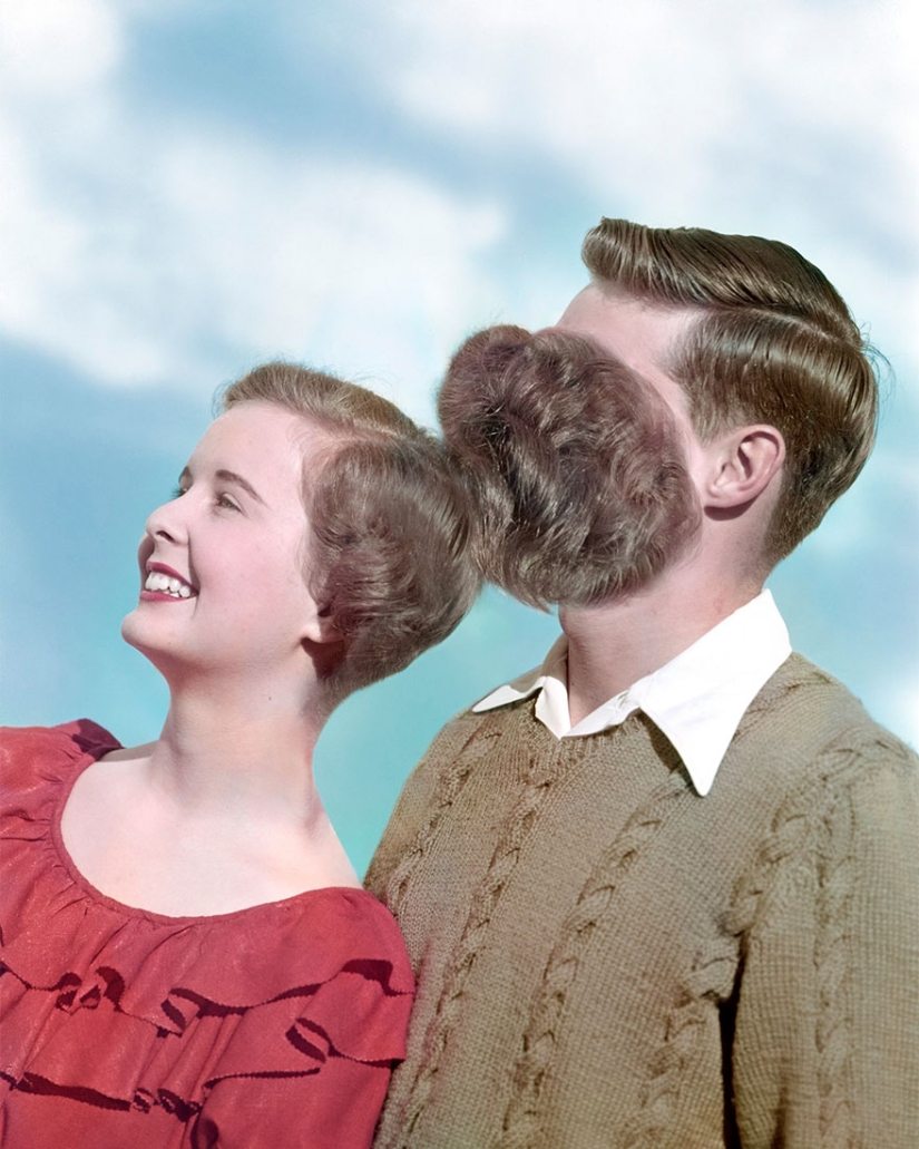 Polish artist made fun of old American photos... and improved them Polish artist made fun of old American photos... and improved them