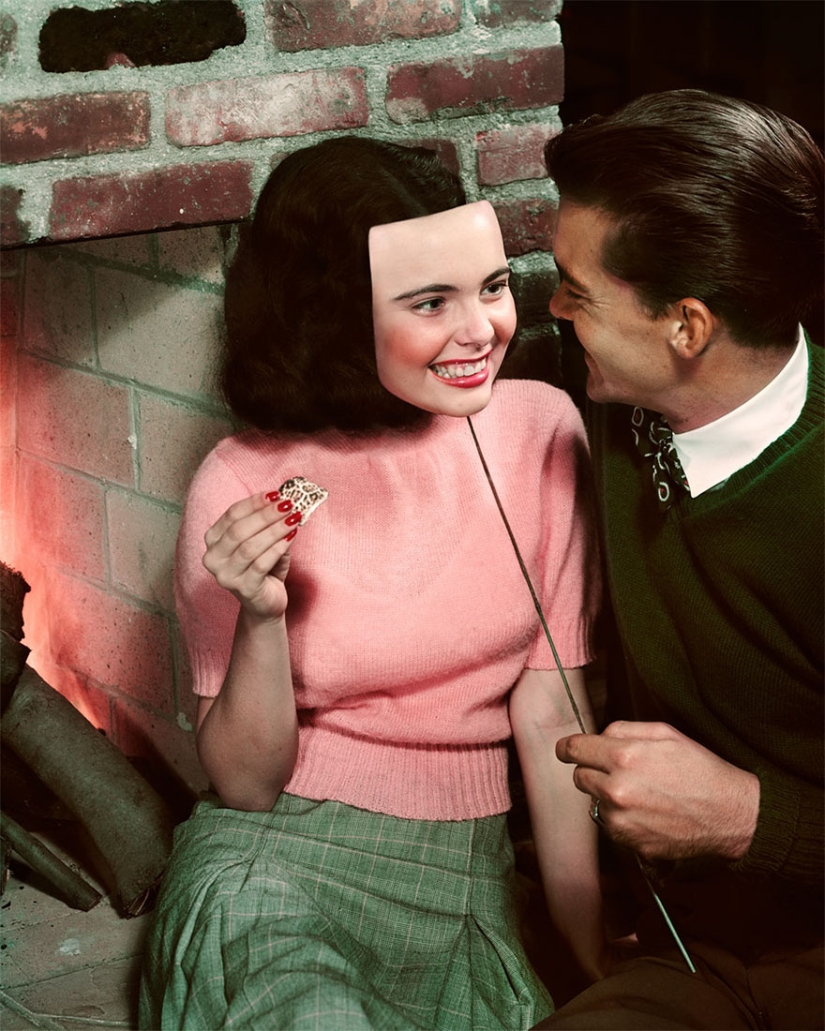 Polish artist made fun of old American photos... and improved them Polish artist made fun of old American photos... and improved them