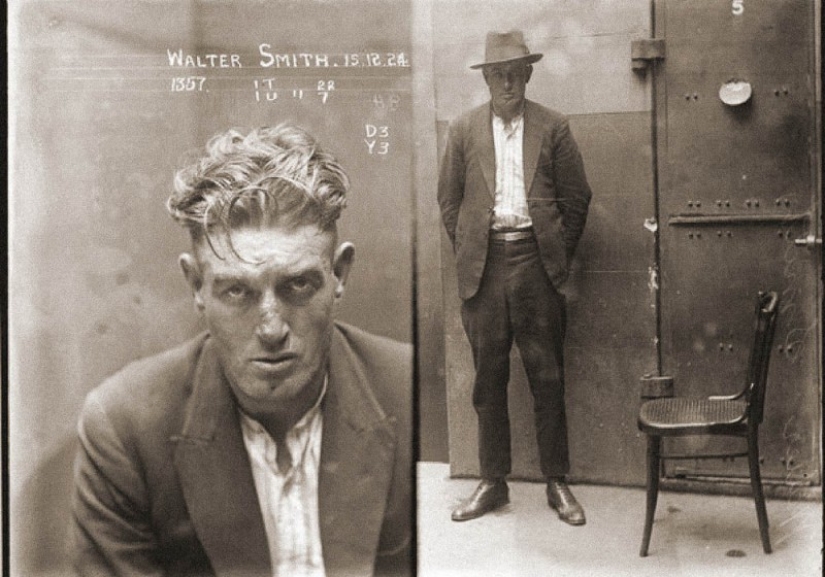 Portraits of criminals in the 1920s