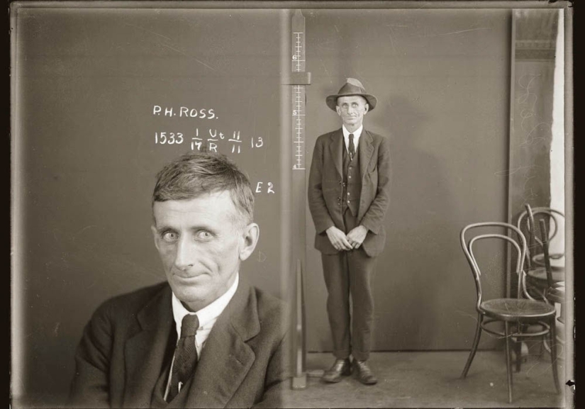 Portraits of criminals in the 1920s