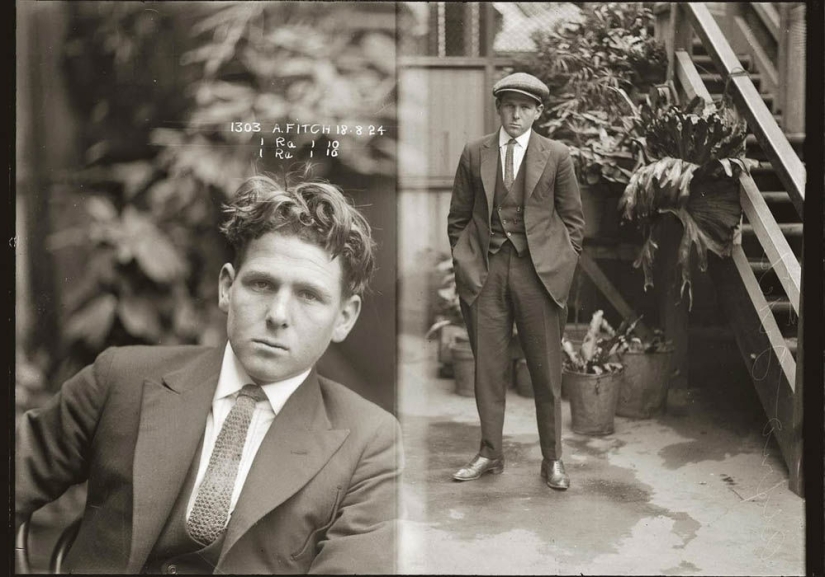 Portraits of criminals in the 1920s