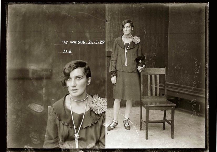 Portraits of criminals in the 1920s