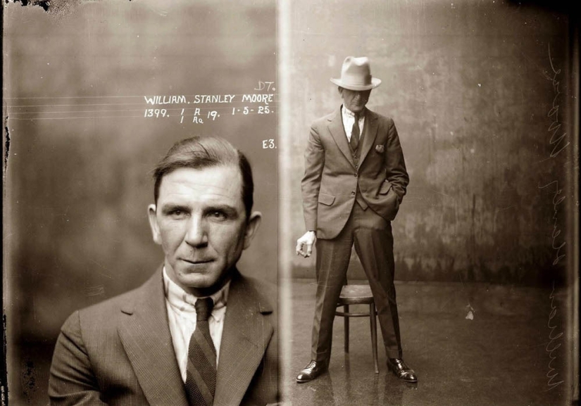 Portraits of criminals in the 1920s