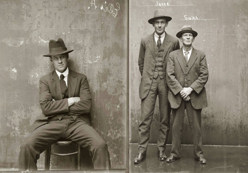 Portraits of criminals in the 1920s