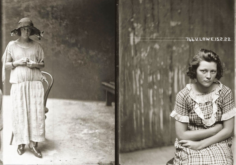 Portraits of criminals in the 1920s