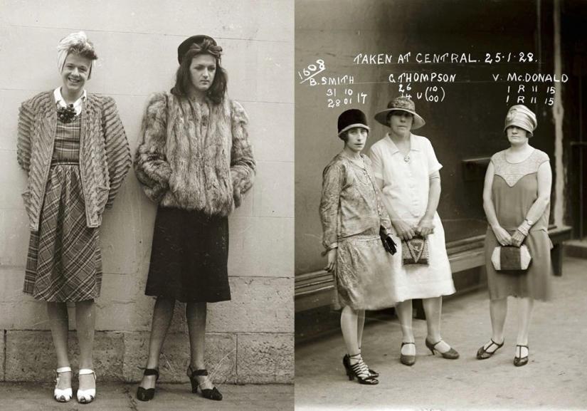 Portraits of criminals in the 1920s