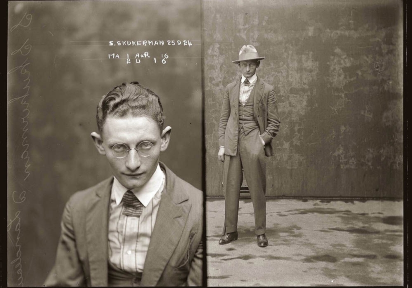 Portraits of criminals in the 1920s