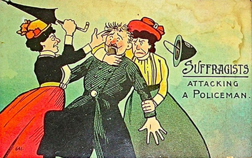 Postales retro que muestran el miedo de la sociedad al empoderamiento de las mujeres
