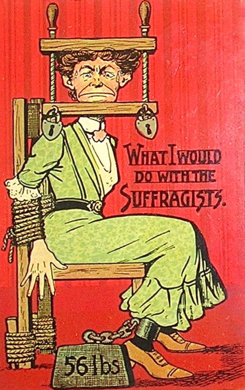 Postales retro que muestran el miedo de la sociedad al empoderamiento de las mujeres