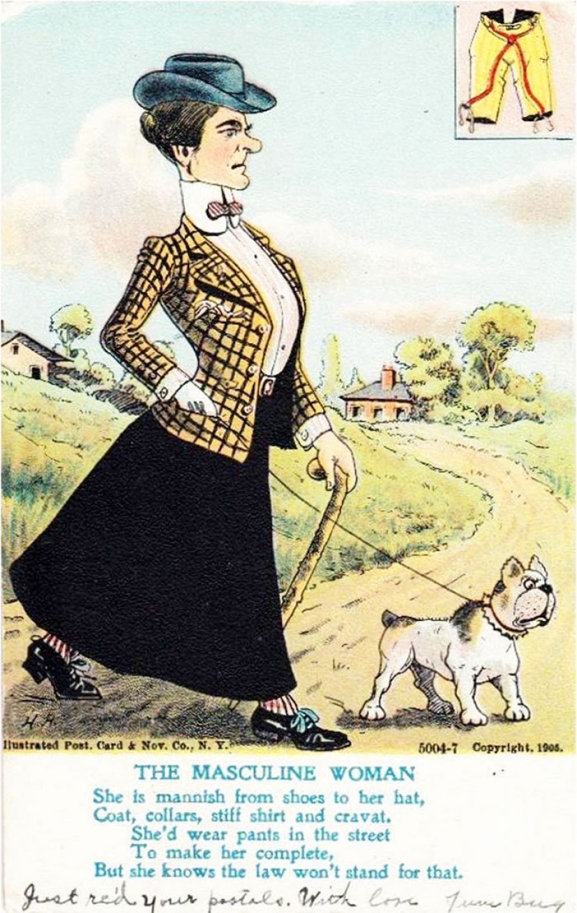 Postales retro que muestran el miedo de la sociedad al empoderamiento de las mujeres