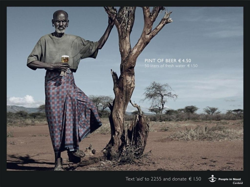 Publicidad social sobre personas necesitadas: &quot;Poco dinero - gran diferencia&quot;