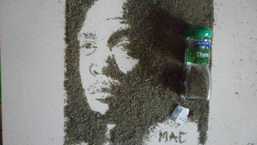 Quick pictures painted with drinks and food Quick pictures painted with drinks and food