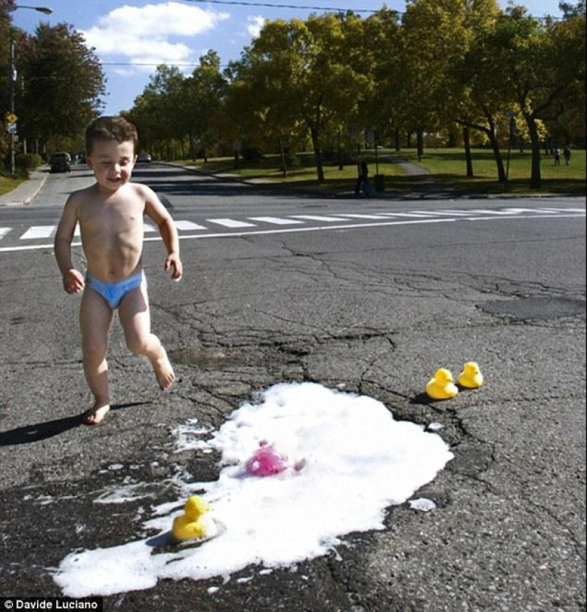 Road potholes as an art object Road potholes as an art object