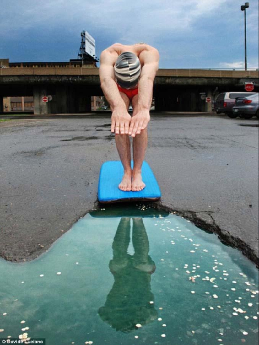 Road potholes as an art object Road potholes as an art object