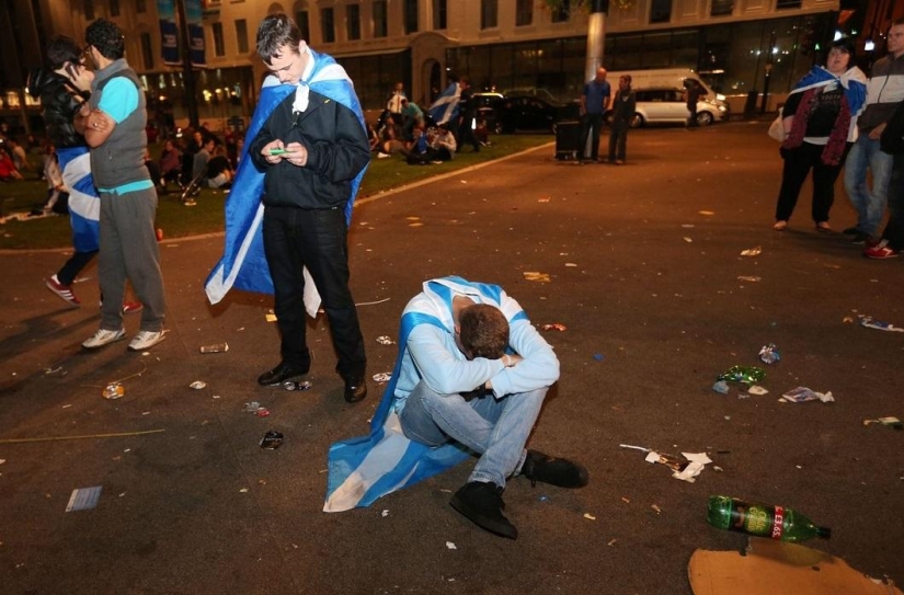 Scottish reaction to independence referendum results
