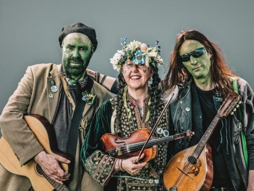 Shreks, elderly informals and other characters from the holiday Jack in green