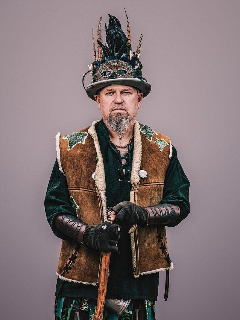 Shreks, elderly informals and other characters from the holiday Jack in green