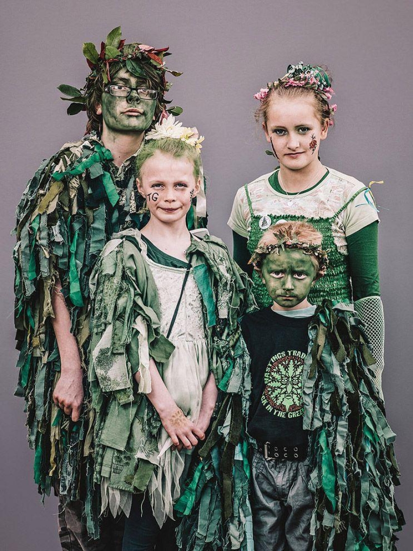 Shreks, elderly informals and other characters from the holiday Jack in green