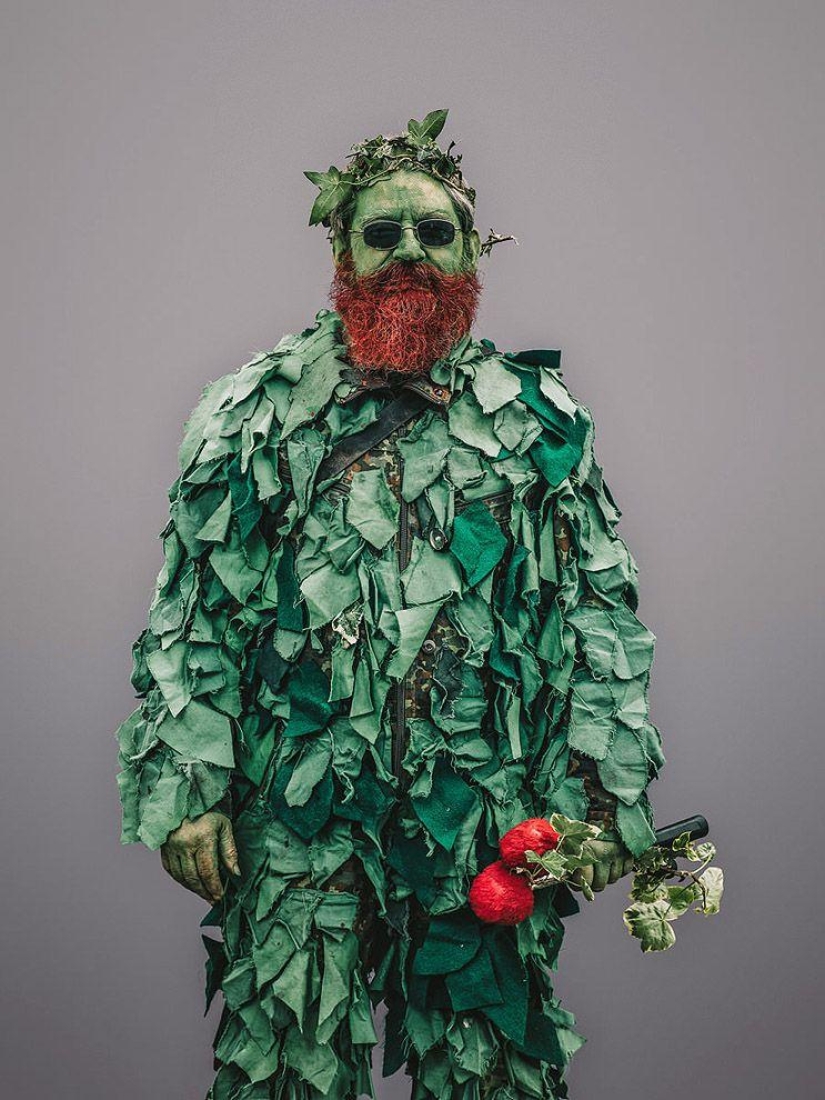 Shreks, elderly informals and other characters from the holiday Jack in green