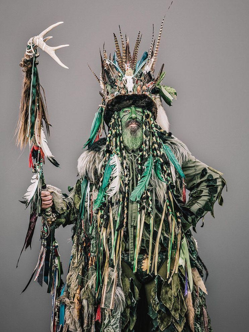 Shreks, elderly informals and other characters from the holiday Jack in green