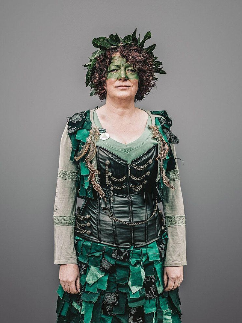 Shreks, elderly informals and other characters from the holiday Jack in green