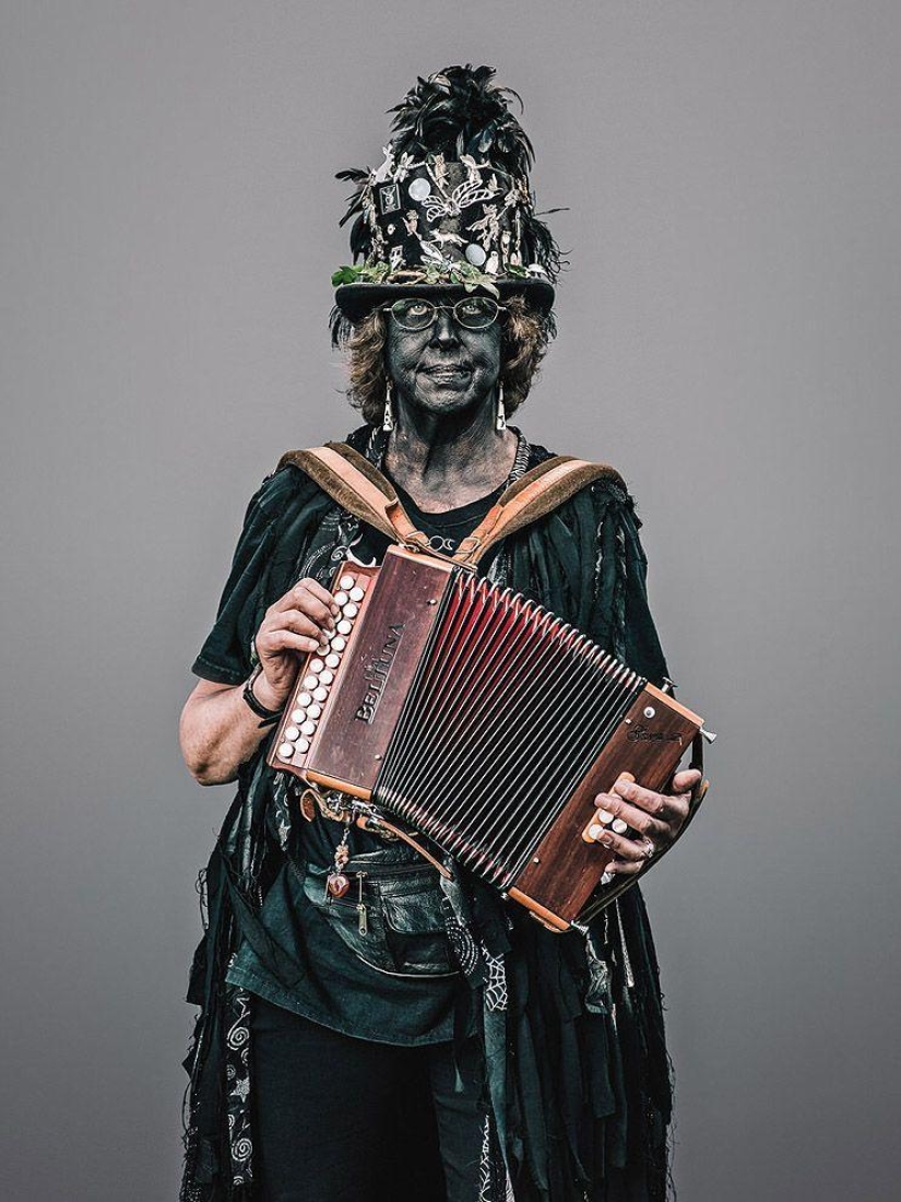 Shreks, elderly informals and other characters from the holiday Jack in green