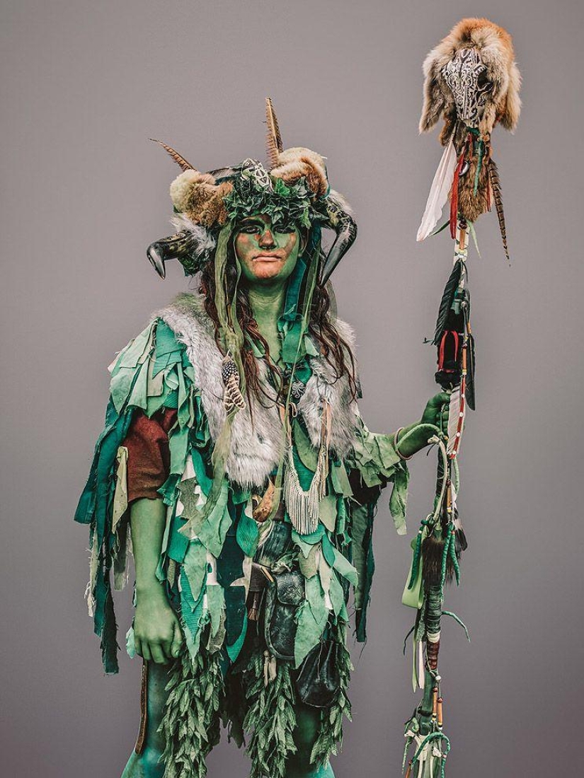 Shreks, elderly informals and other characters from the holiday Jack in green