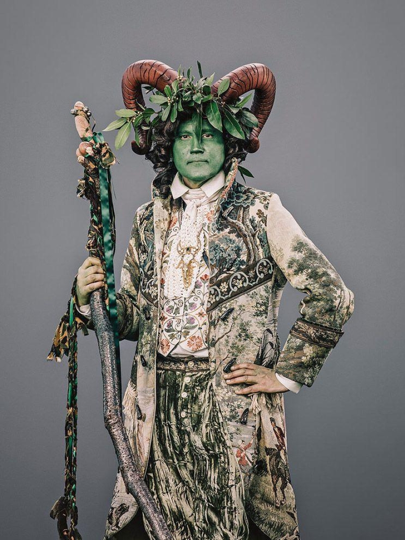 Shreks, elderly informals and other characters from the holiday Jack in green