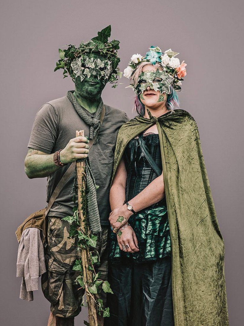 Shreks, elderly informals and other characters from the holiday Jack in green