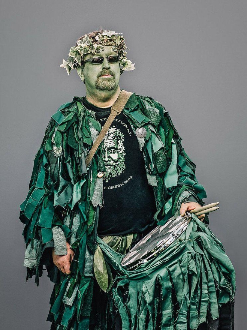 Shreks, elderly informals and other characters from the holiday Jack in green