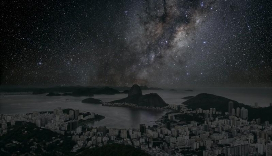 Starry sky over the world's largest cities